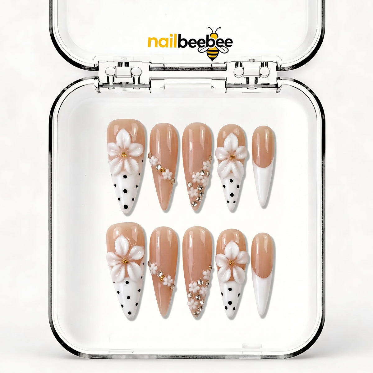 NB-S222 Handmade Medium Stiletto Acrylic for Date Night,Travel