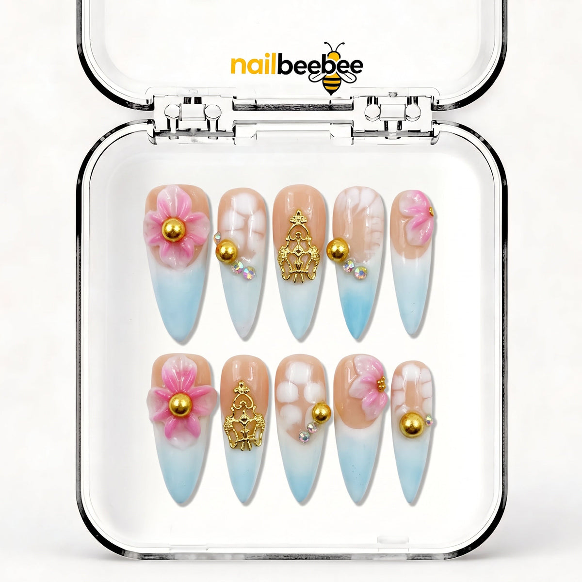 NB-S95 Handmade Medium Stiletto Acrylic for Date Night,Travel