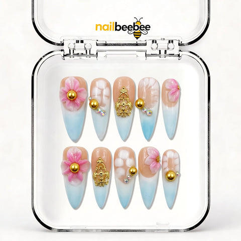 NB-S95 Handmade Medium Stiletto Acrylic for Date Night,Travel