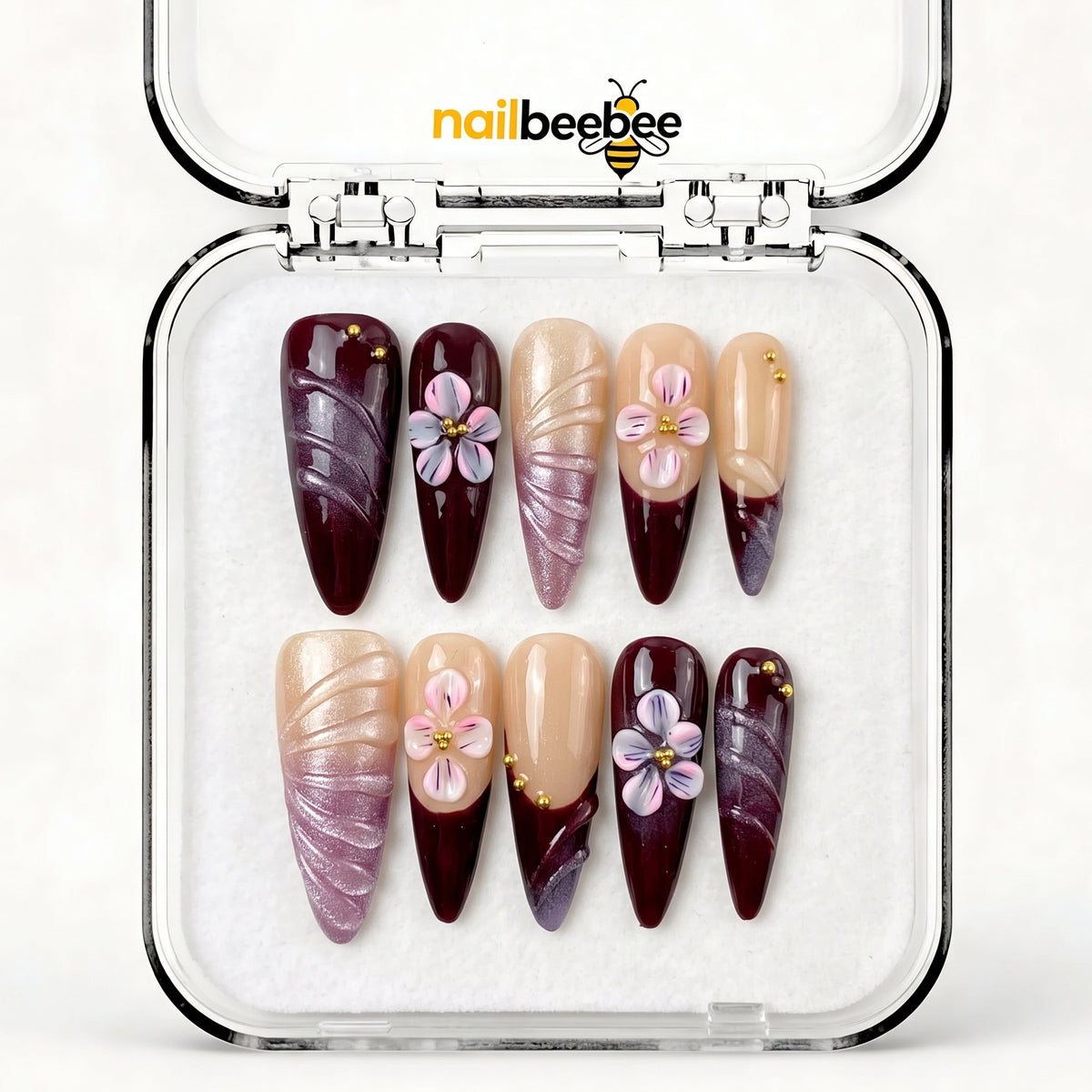 NB-S204 Handmade Medium Stiletto Acrylic for Date Night,Travel