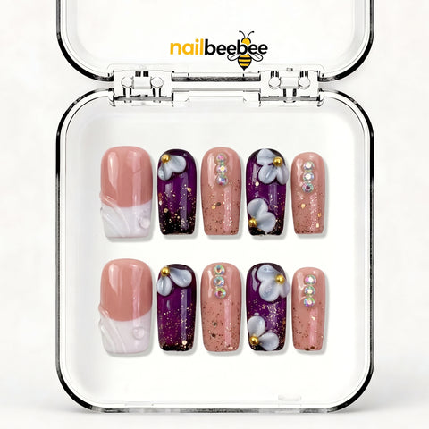 NB-D182 Handmade Short Square Acrylic for Date Night,Travel