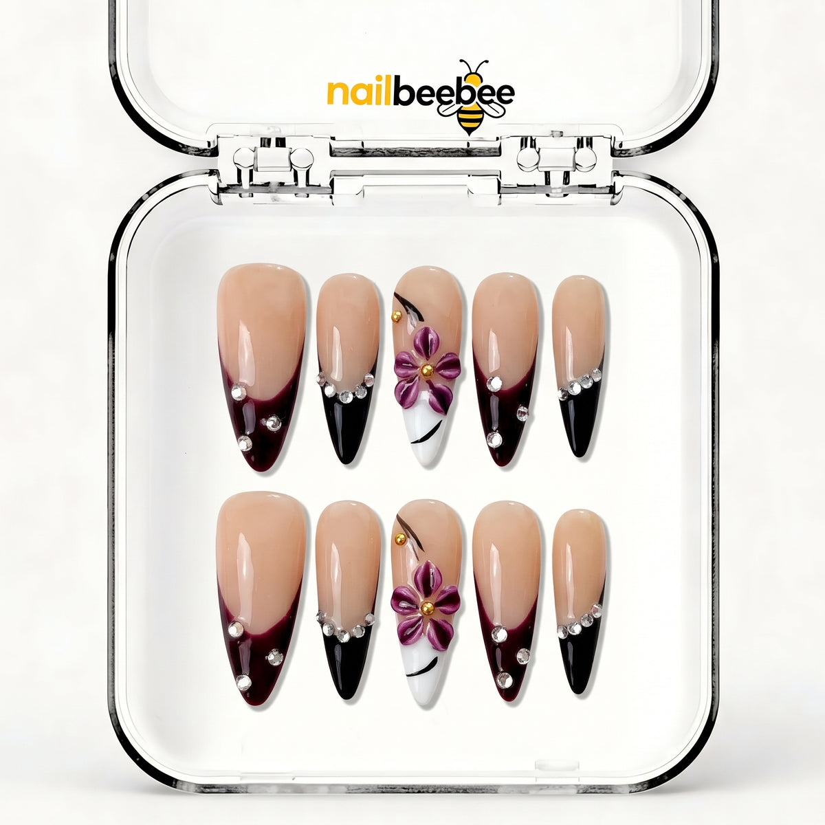 NB-S221 Handmade Medium Stiletto Acrylic for Date Night,Travel