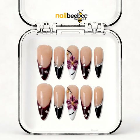 NB-S221 Handmade Medium Stiletto Acrylic for Date Night,Travel
