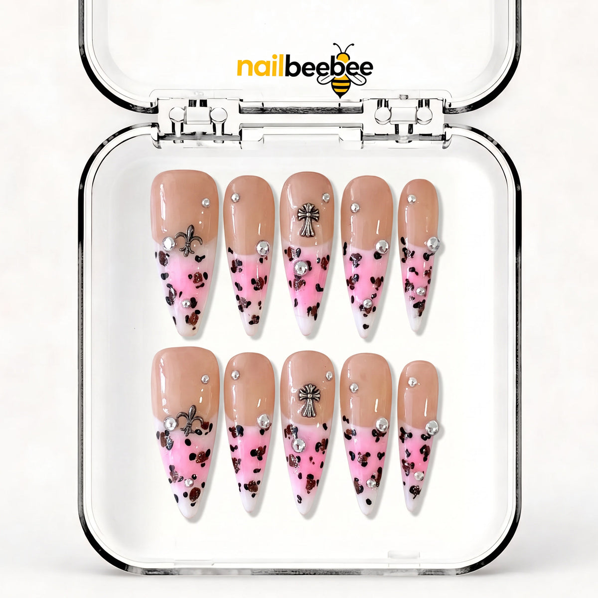 NB-S195 Handmade Medium Stiletto Acrylic for Date Night,Travel