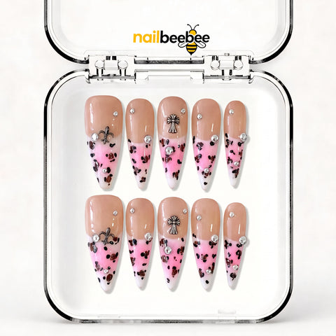 NB-S195 Handmade Medium Stiletto Acrylic for Date Night,Travel