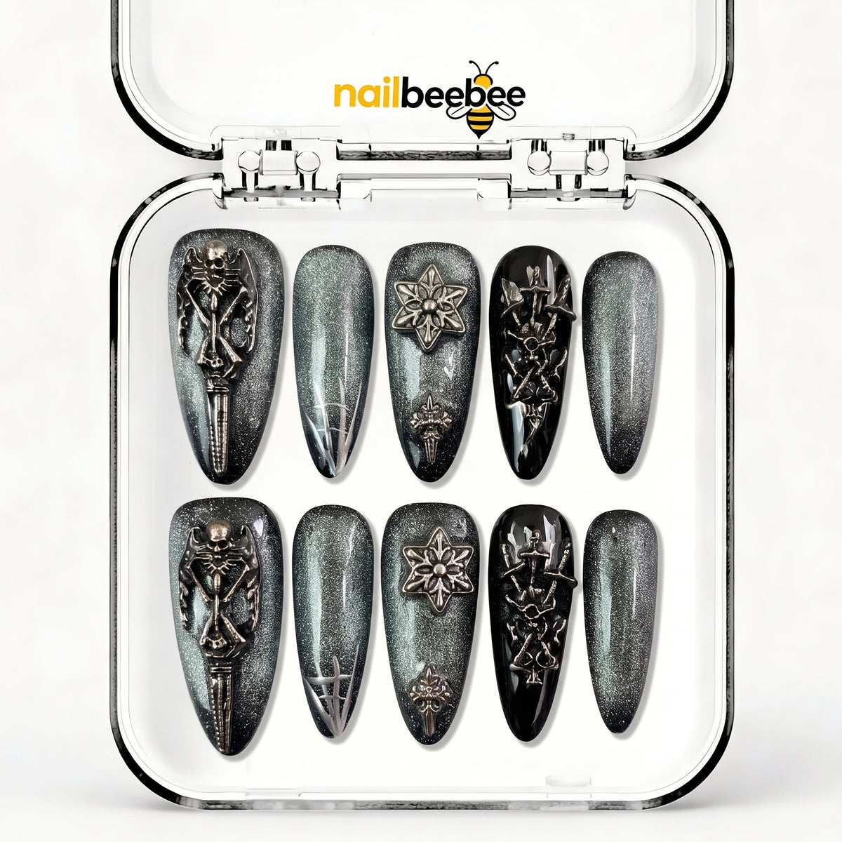 NB-S271 Handmade Medium Stiletto Acrylic for Date Night,Travel
