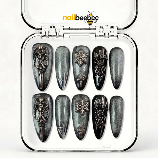 NB-S271 Handmade Medium Stiletto Acrylic for Date Night,Travel