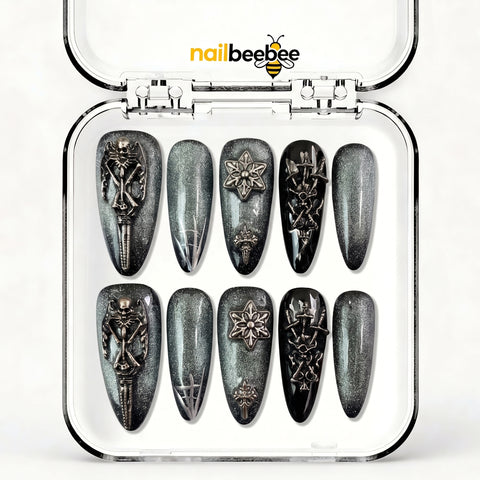 NB-S271 Handmade Medium Stiletto Acrylic for Date Night,Travel