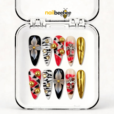 NB-S96 Handmade Medium Stiletto Acrylic for Date Night,Travel