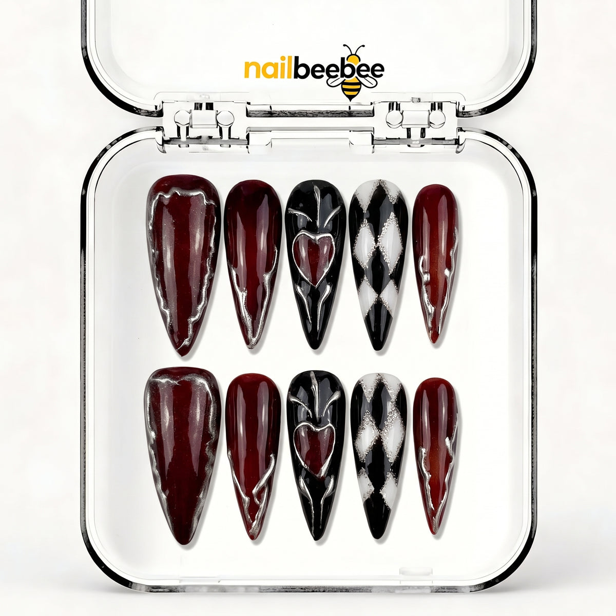 NB-S248 Handmade Medium Stiletto Acrylic for Date Night,Travel