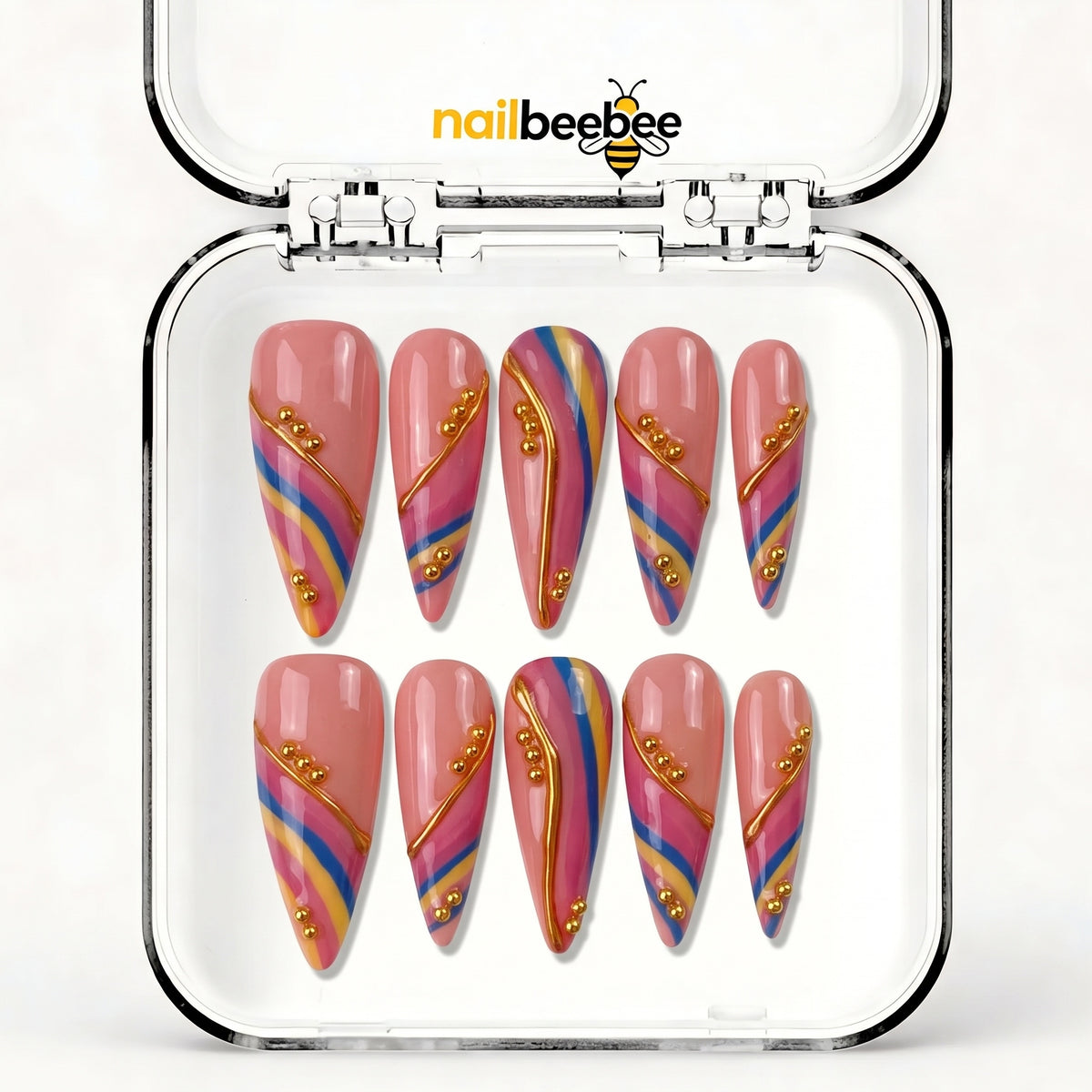 NB-S226 Handmade Medium Stiletto Acrylic for Date Night,Travel