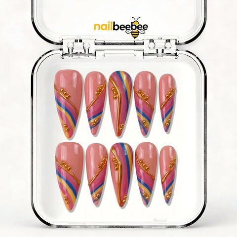 NB-S226 Handmade Medium Stiletto Acrylic for Date Night,Travel