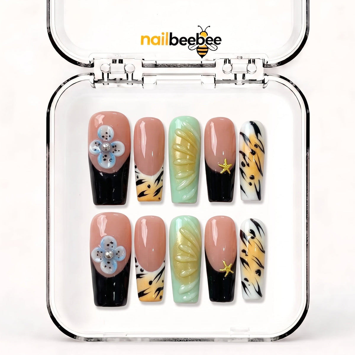 NB-Z126 Handmade Short Square Acrylic for Date Night,Travel