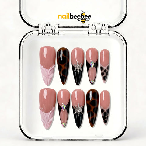 NB-S237 Handmade Medium Stiletto Acrylic for Date Night,Travel