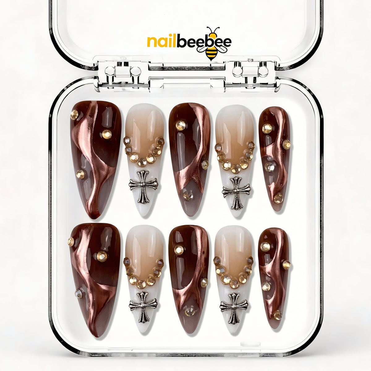 NB-S266 Handmade Medium Stiletto Acrylic for Date Night,Travel