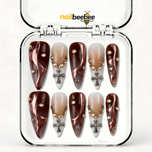 NB-S266 Handmade Medium Stiletto Acrylic for Date Night,Travel