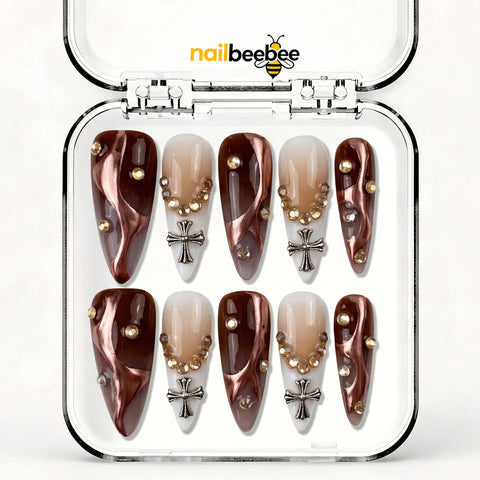 NB-S266 Handmade Medium Stiletto Acrylic for Date Night,Travel