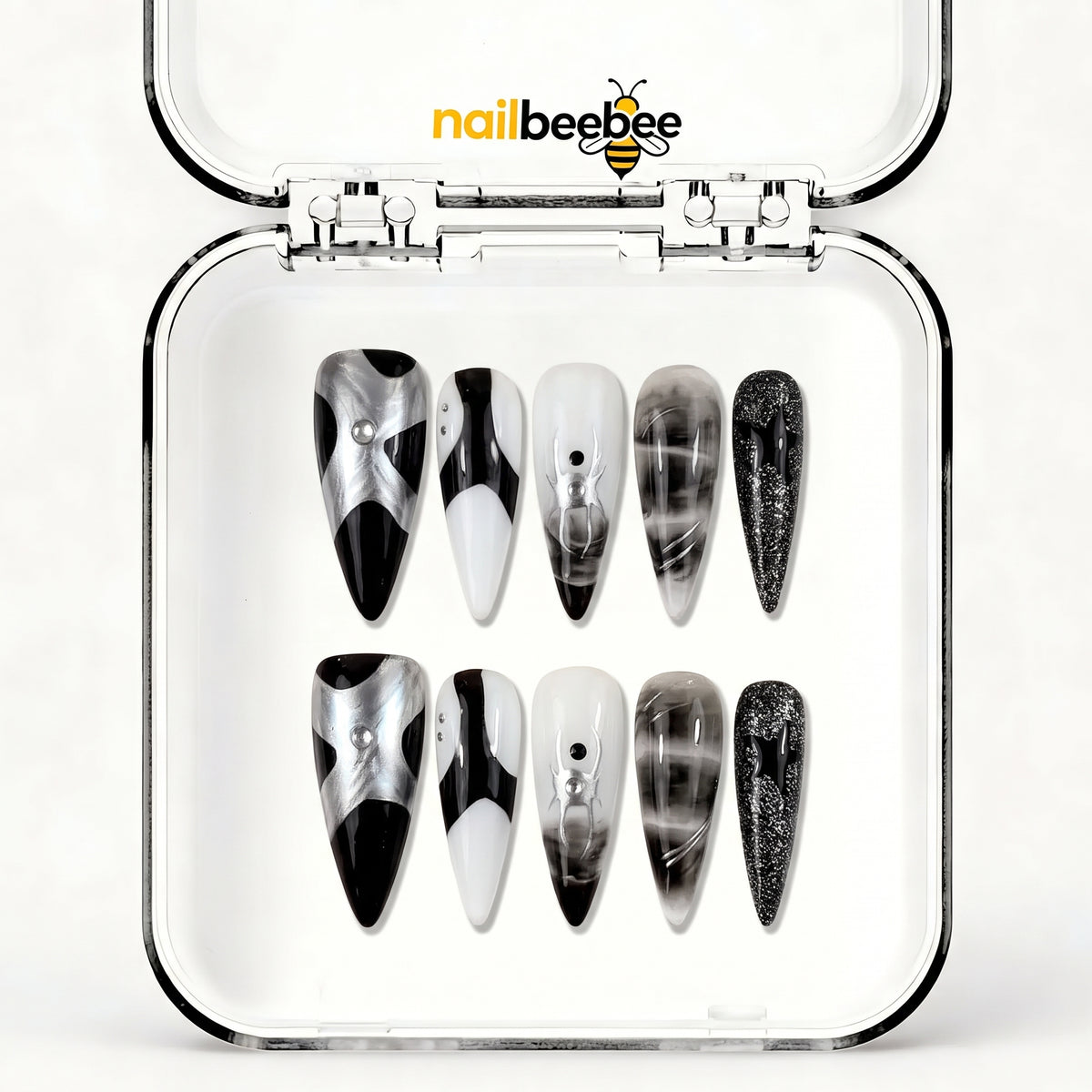 NB-S240 Handmade Medium Stiletto Acrylic for Date Night,Travel