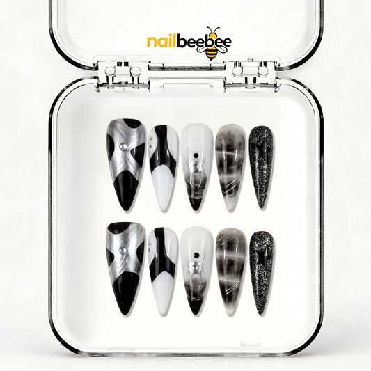 NB-S240 Handmade Medium Stiletto Acrylic for Date Night,Travel
