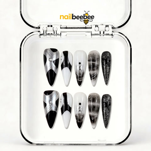 NB-S240 Handmade Medium Stiletto Acrylic for Date Night,Travel