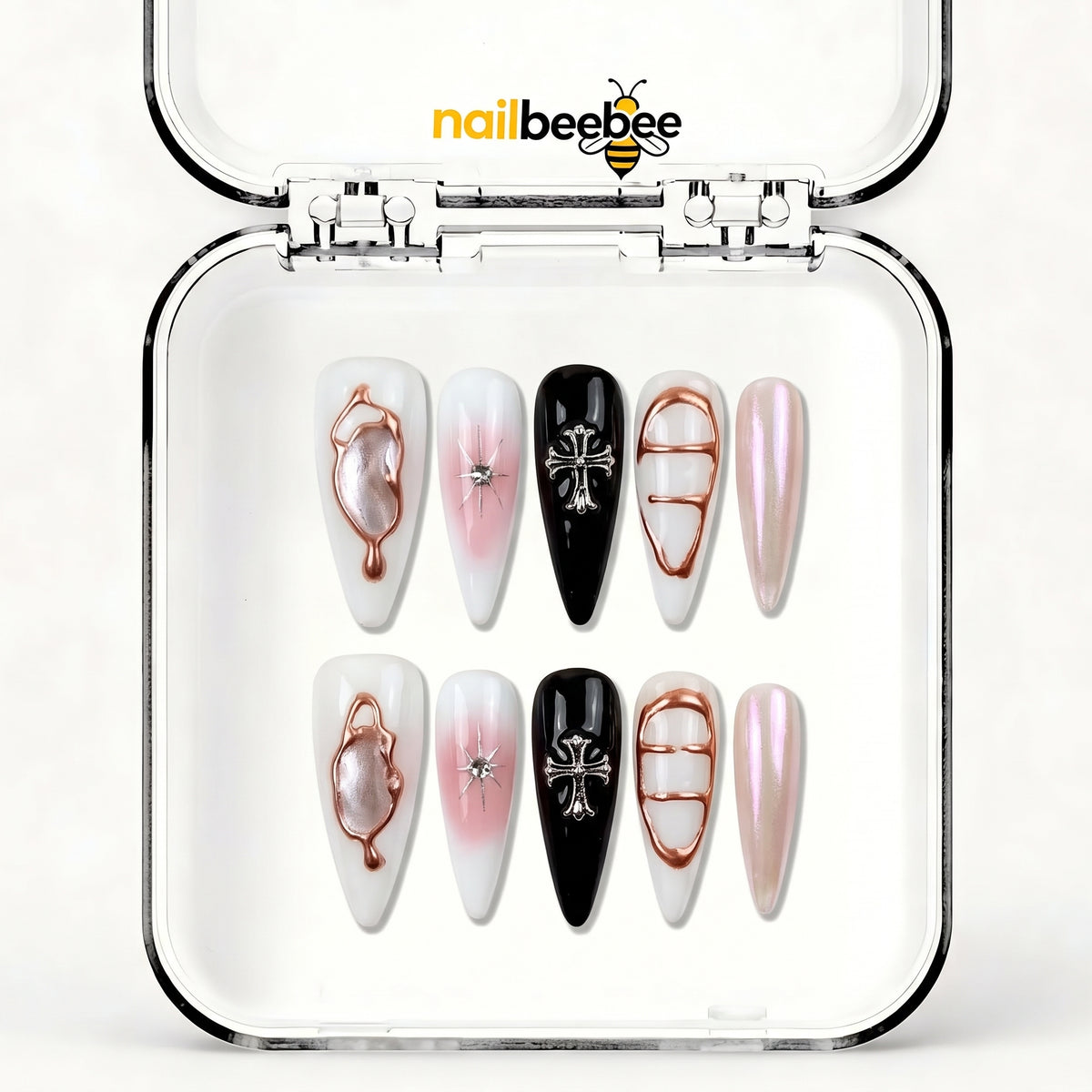 NB-S241 Handmade Medium Stiletto Acrylic for Date Night,Travel