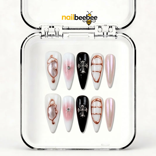 NB-S241 Handmade Medium Stiletto Acrylic for Date Night,Travel