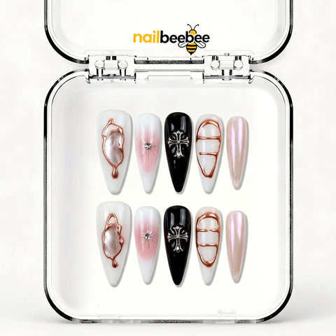 NB-S241 Handmade Medium Stiletto Acrylic for Date Night,Travel