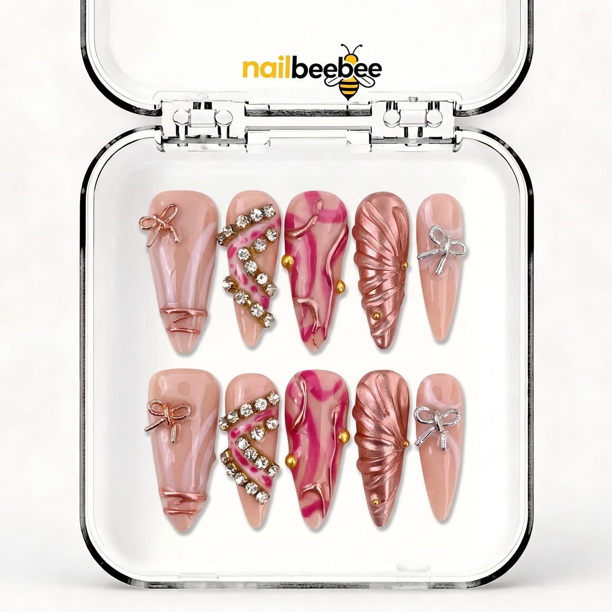 NB-S179 Handmade Medium Stiletto Acrylic for Date Night,Travel