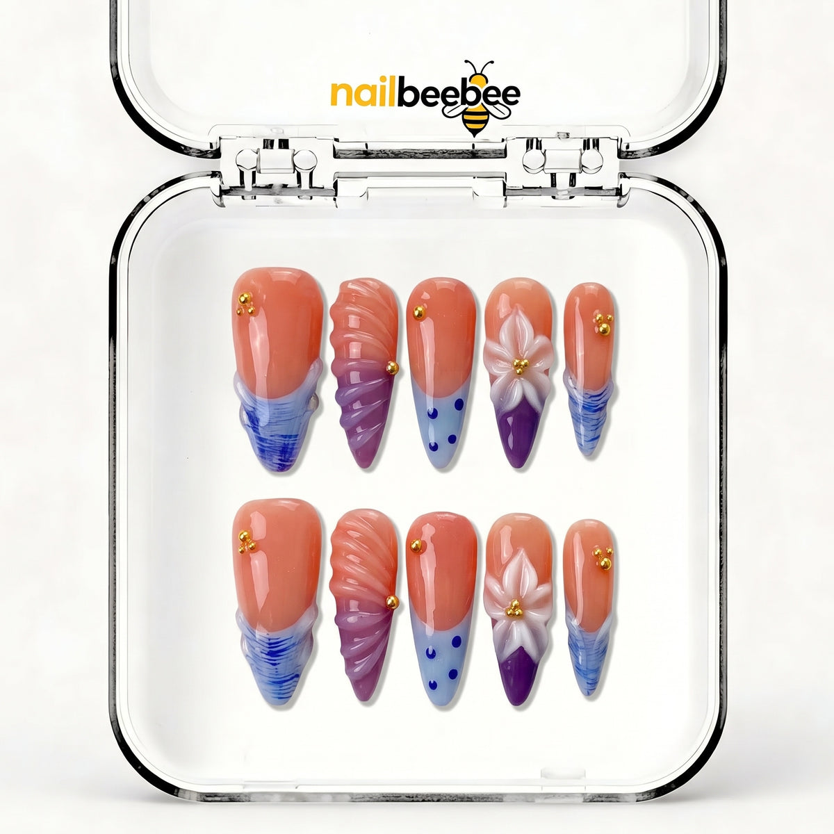 NB-S234 Handmade Medium Stiletto Acrylic for Date Night,Travel