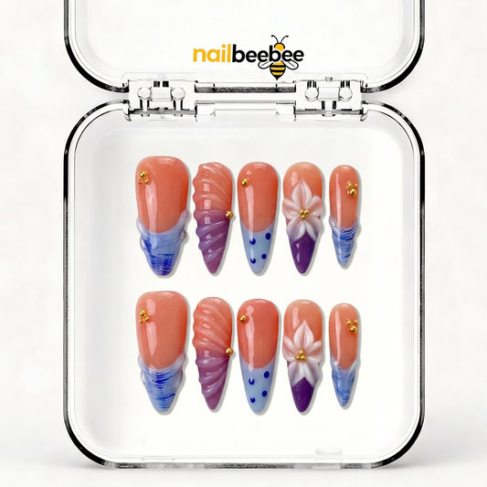 NB-S234 Handmade Medium Stiletto Acrylic for Date Night,Travel