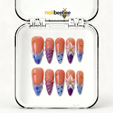NB-S234 Handmade Medium Stiletto Acrylic for Date Night,Travel