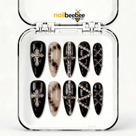 NB-S282 Handmade Medium Stiletto Acrylic for Date Night,Travel