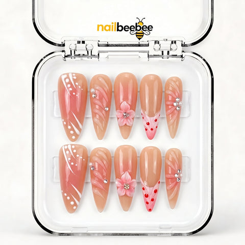 NB-S206 Handmade Medium Stiletto Acrylic for Date Night,Travel