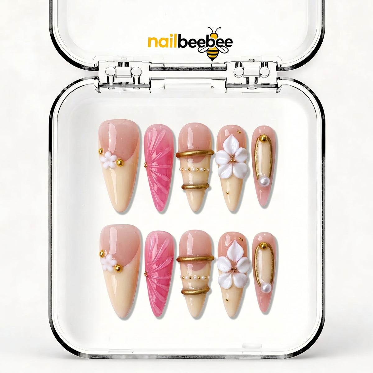 NB-S205 Handmade Medium Stiletto Acrylic for Date Night,Travel