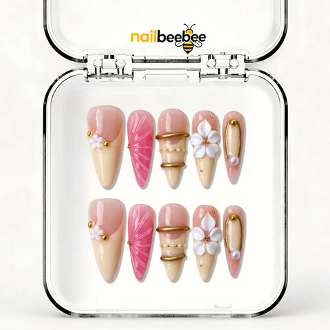 NB-S205 Handmade Medium Stiletto Acrylic for Date Night,Travel
