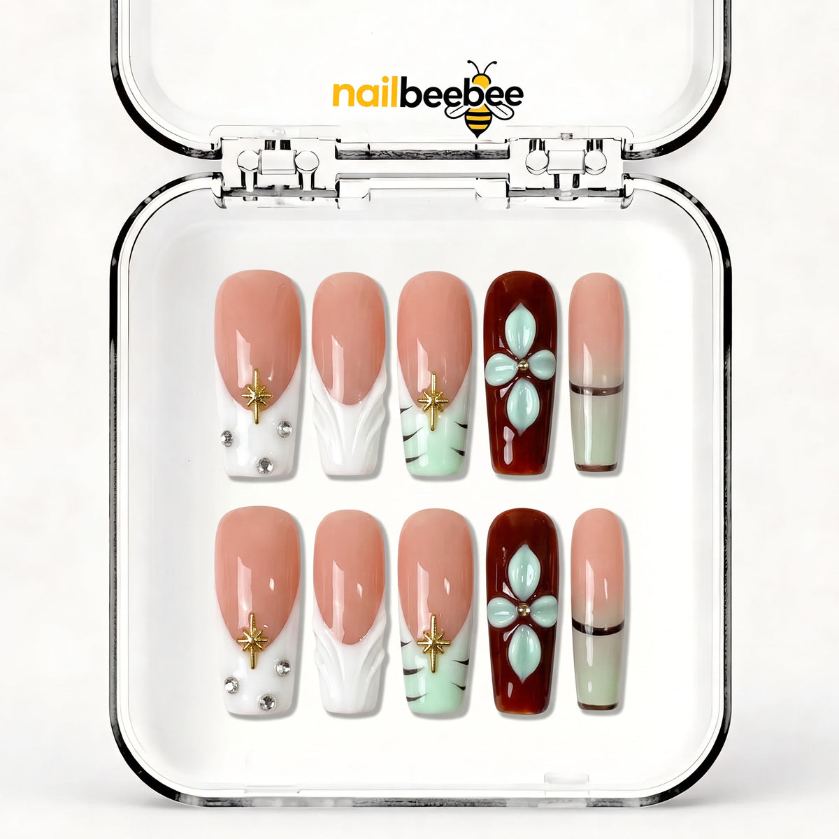 NB-Z190 Handmade Short Square Acrylic for Date Night,Travel