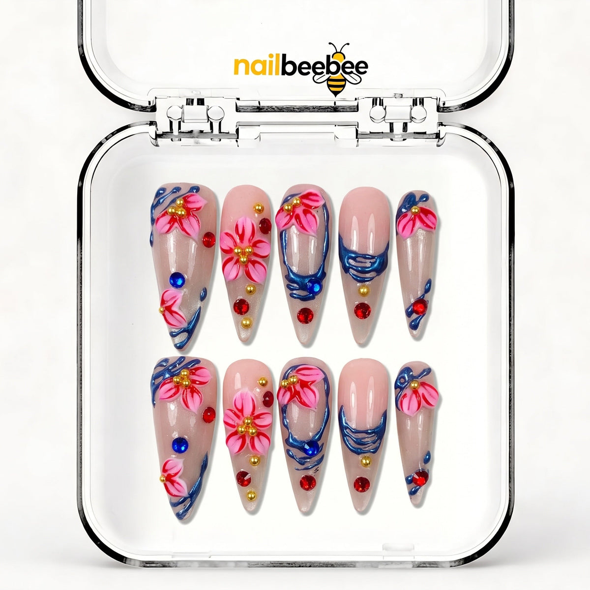 NB-S121 Handmade Medium Stiletto Acrylic for Date Night,Travel