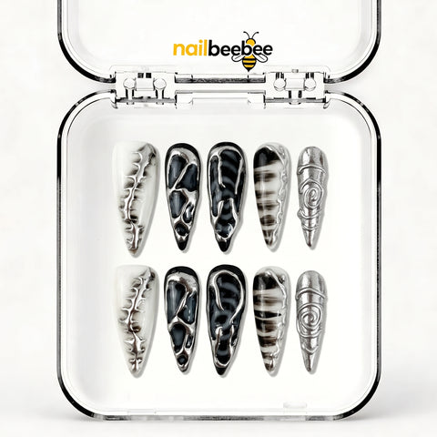 NB-S166 Handmade Medium Stiletto Acrylic for Date Night,Travel