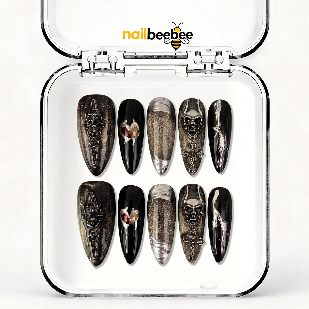 NB-S279 Handmade Medium Stiletto Acrylic for Date Night,Travel