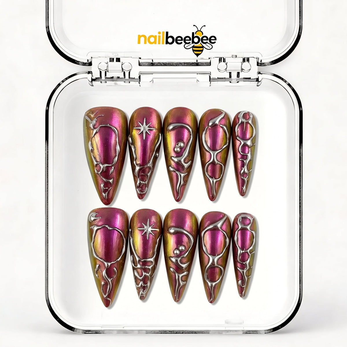 NB-S122 Handmade Medium Stiletto Acrylic for Date Night,Travel