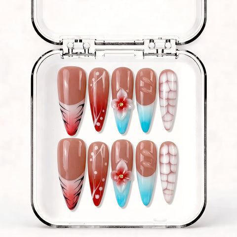 NB-S201 Handmade Medium Stiletto Acrylic for Date Night,Travel