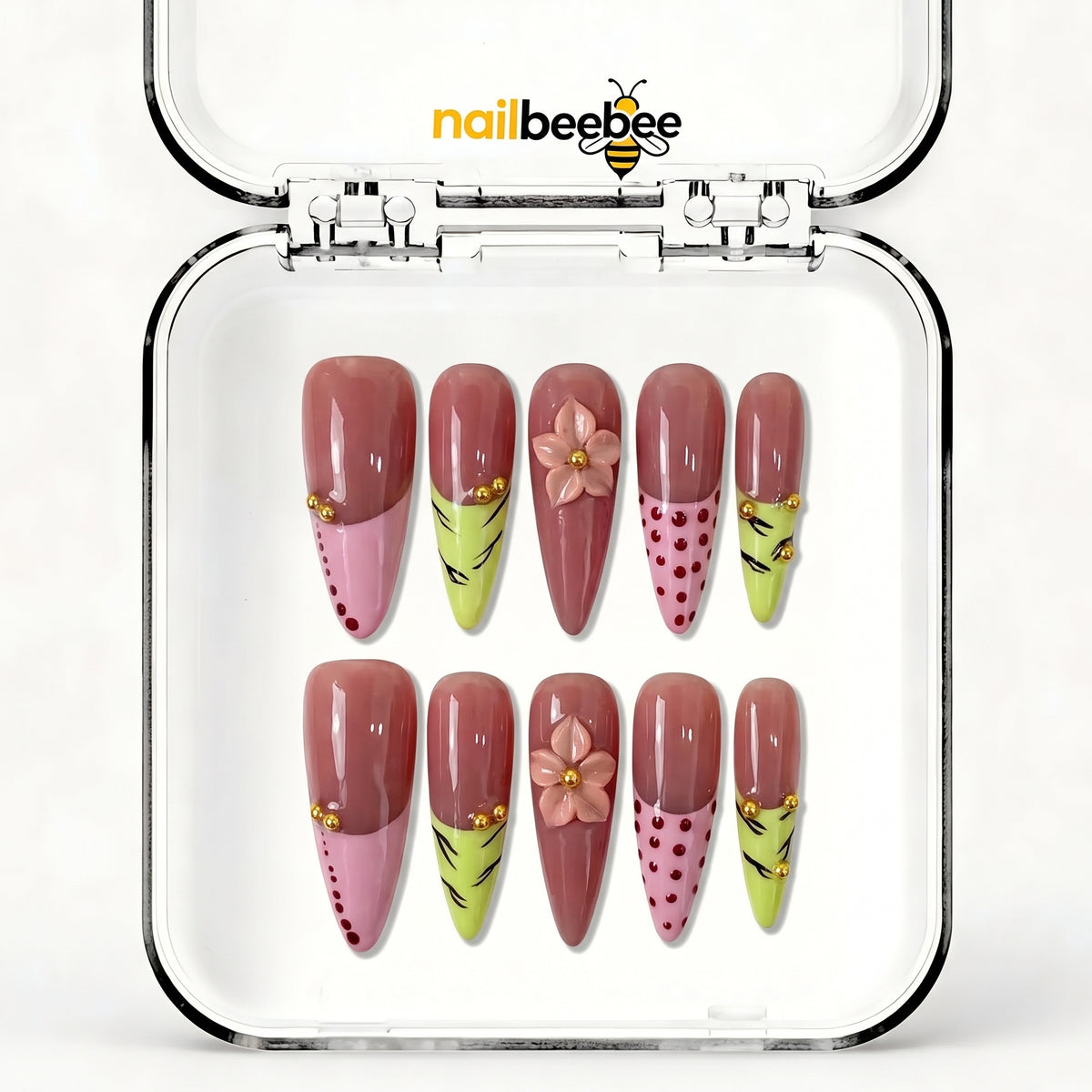 NB-S298 Handmade Medium Stiletto Acrylic for Date Night,Travel