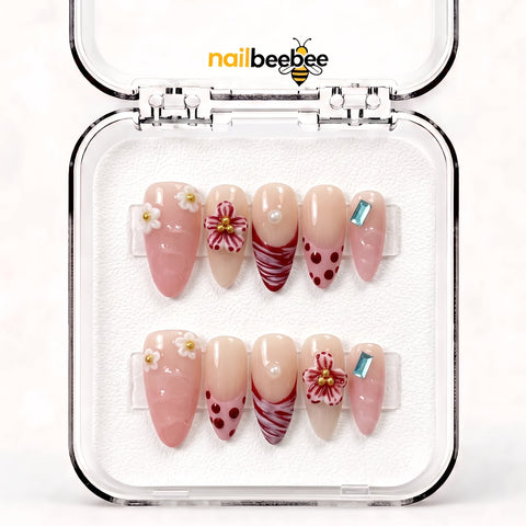 NB-X14 Handmade Short Almond Acrylic for Date Night,Travel