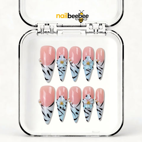 NB-S224 Handmade Medium Stiletto Acrylic for Date Night,Travel