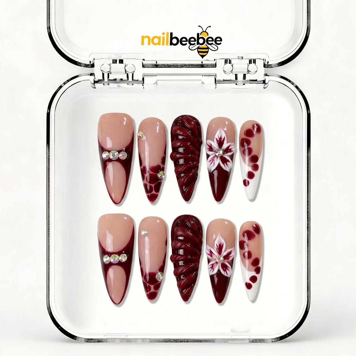 NB-S288 Handmade Medium Stiletto Acrylic for Date Night,Travel