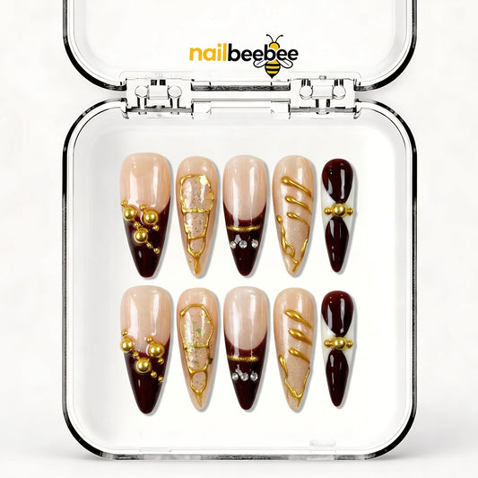 NB-S117 Handmade Medium Stiletto Acrylic for Date Night,Travel