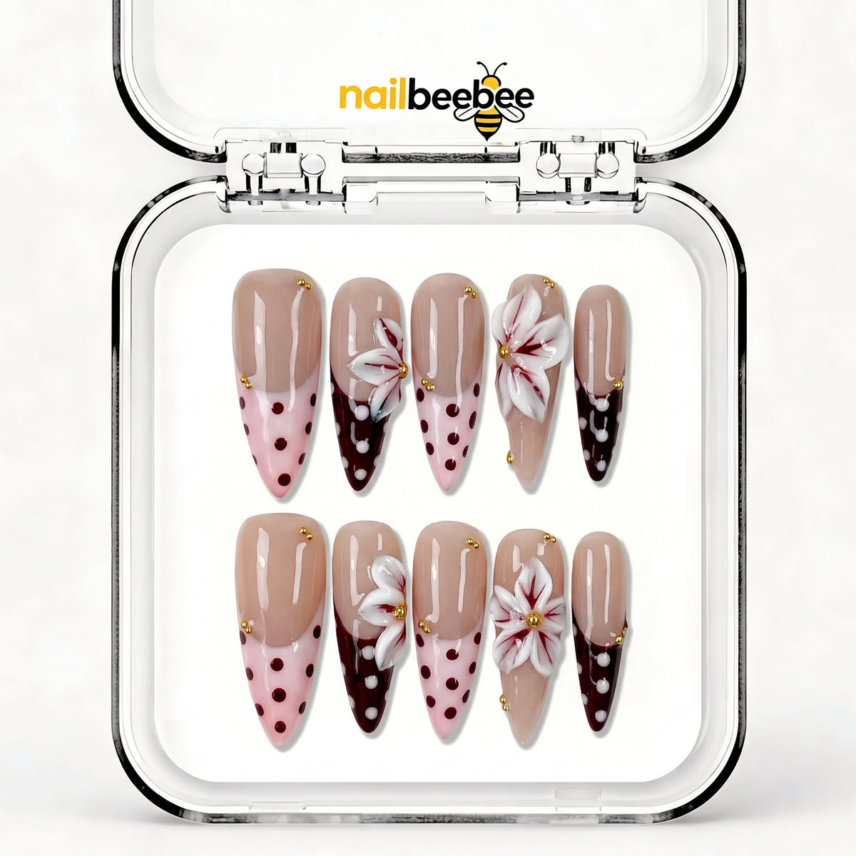 NB-S215 Handmade Medium Stiletto Acrylic for Date Night,Travel