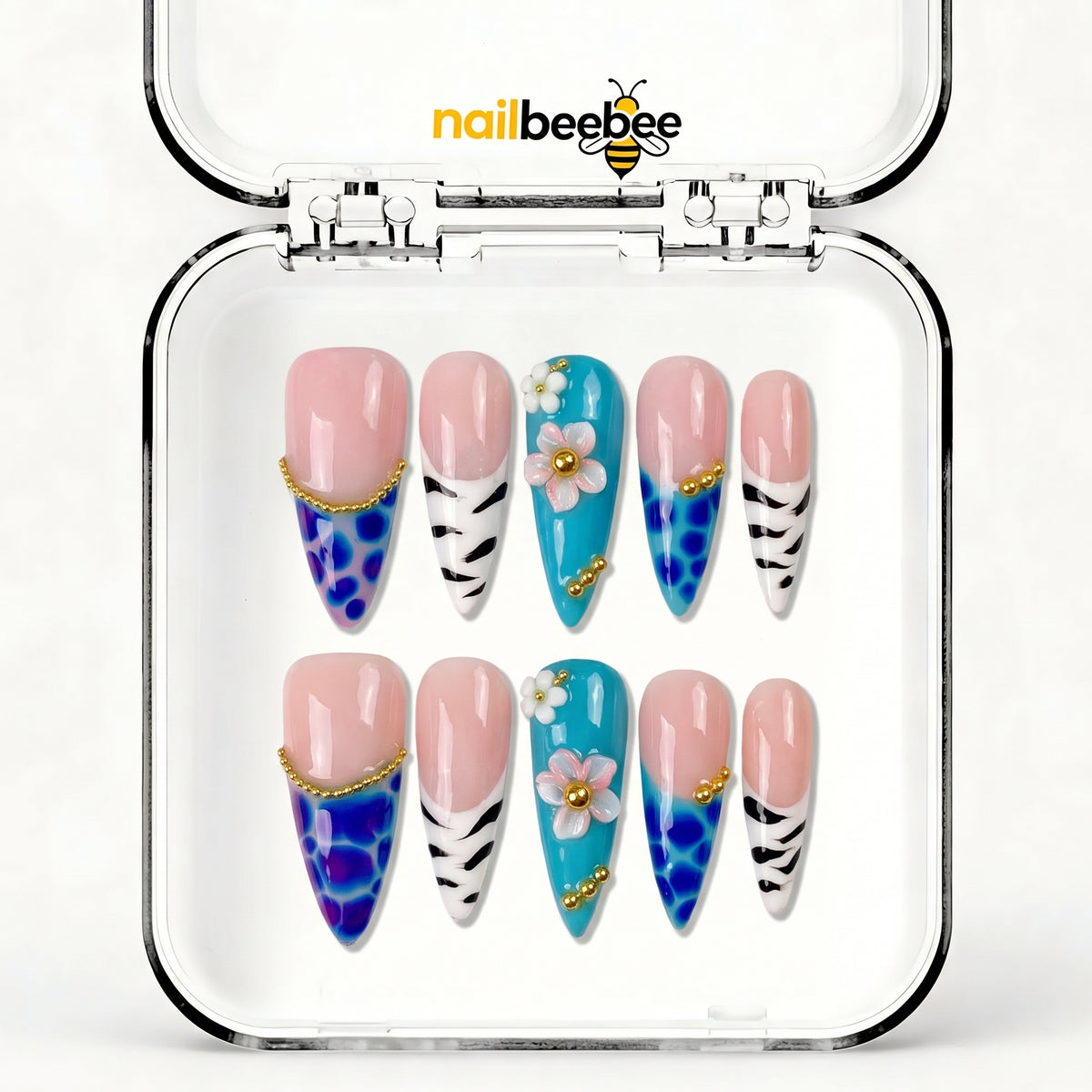 NB-S259 Handmade Medium Stiletto Acrylic for Date Night,Travel