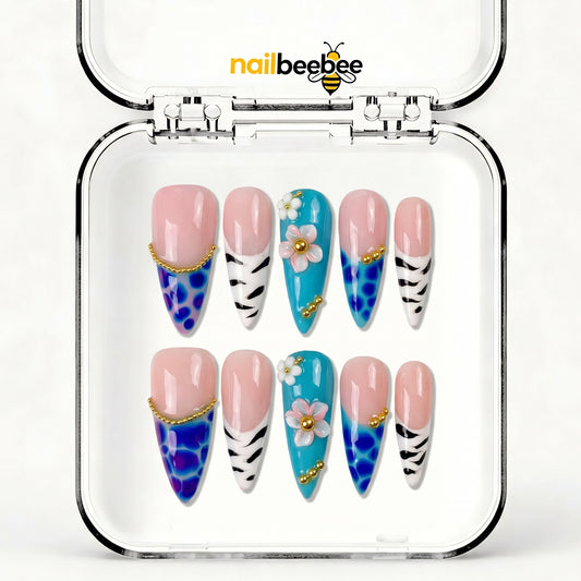 NB-S259 Handmade Medium Stiletto Acrylic for Date Night,Travel