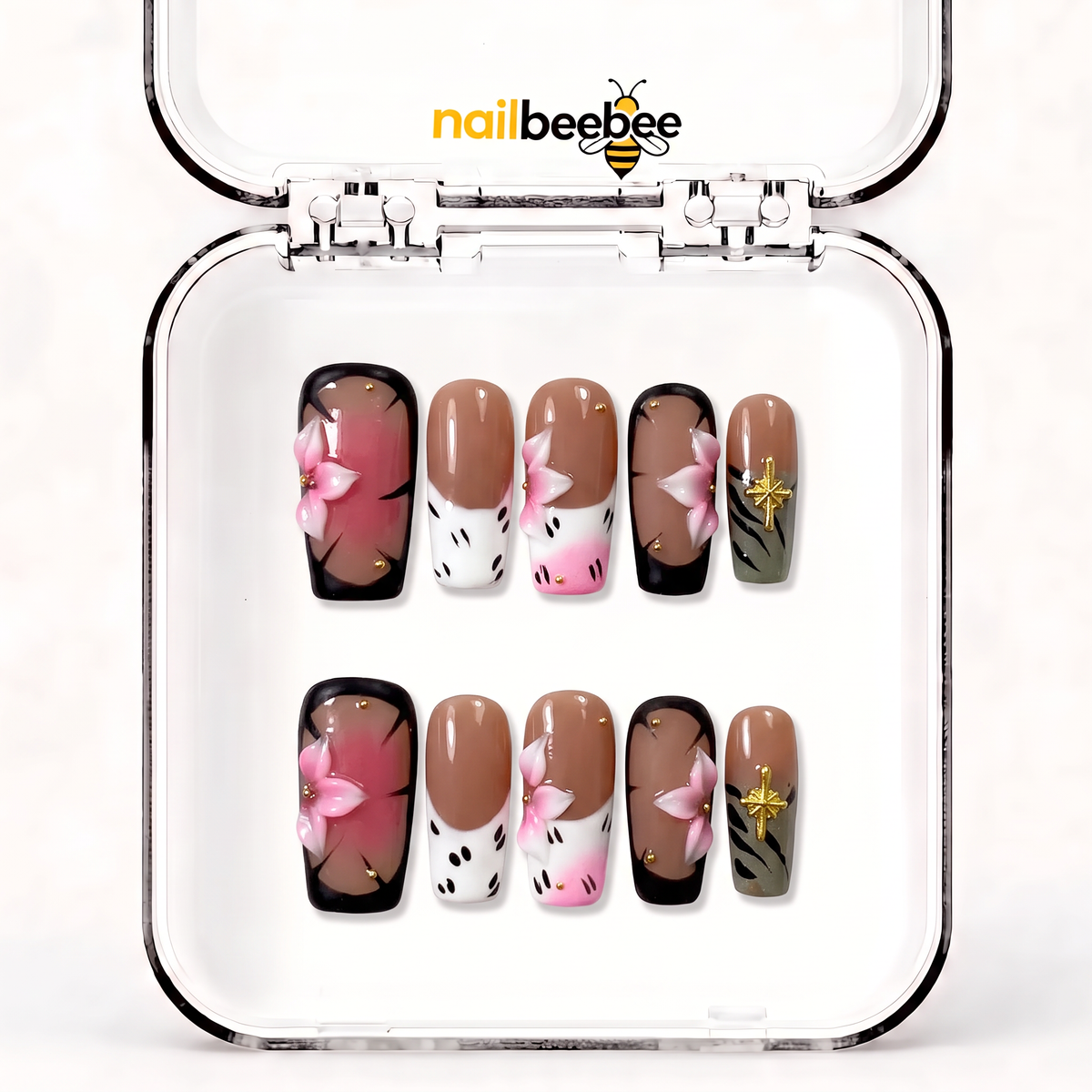 NB-Z54 Handmade Short Square Acrylic for Date Night,Travel